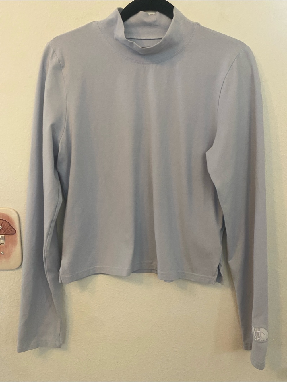The north face Light Blue Long-Sleeve Mock Neck-xl